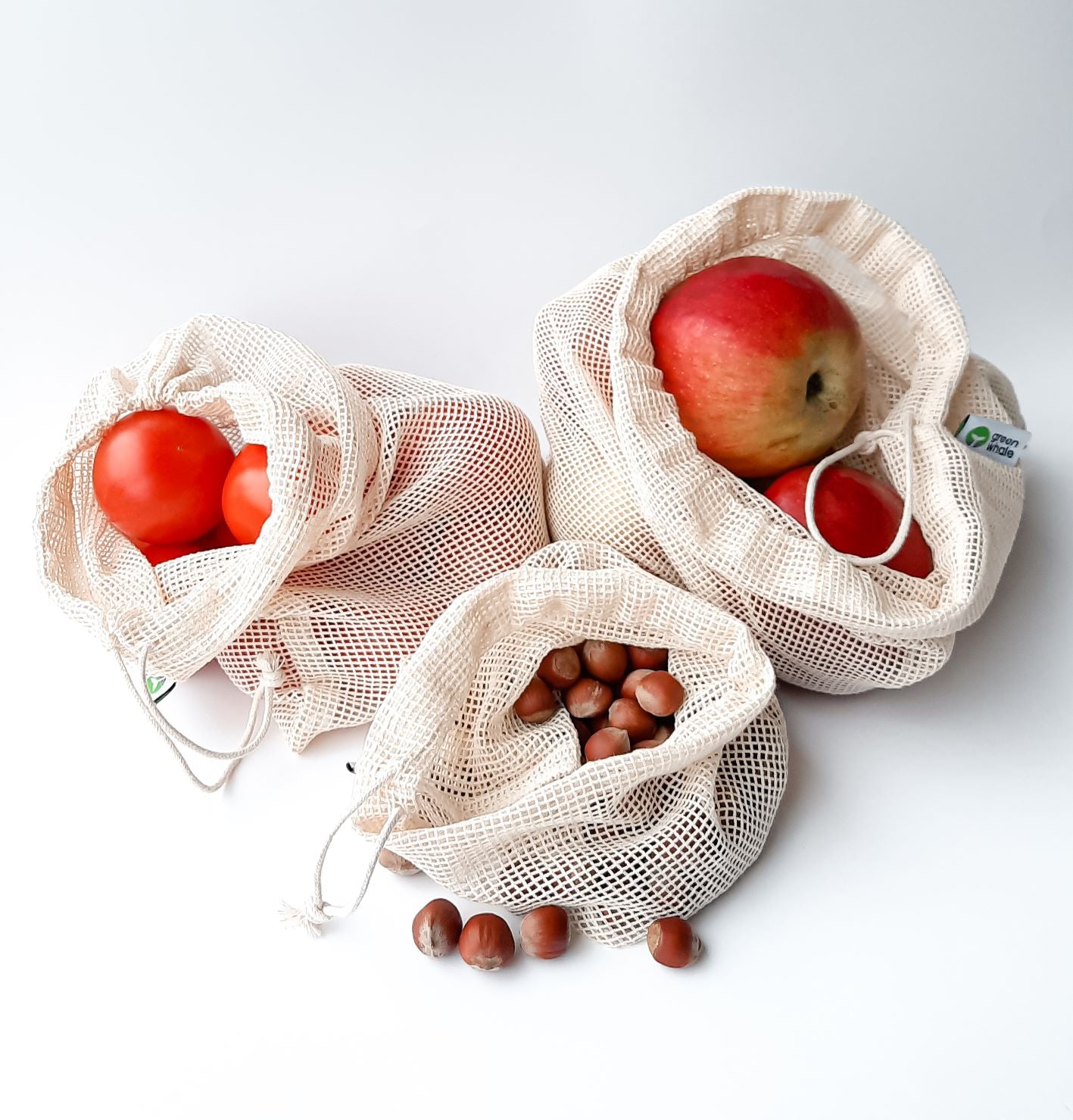 Medvilniniai maišeliai vaisiams ar daržovėms 3vnt.