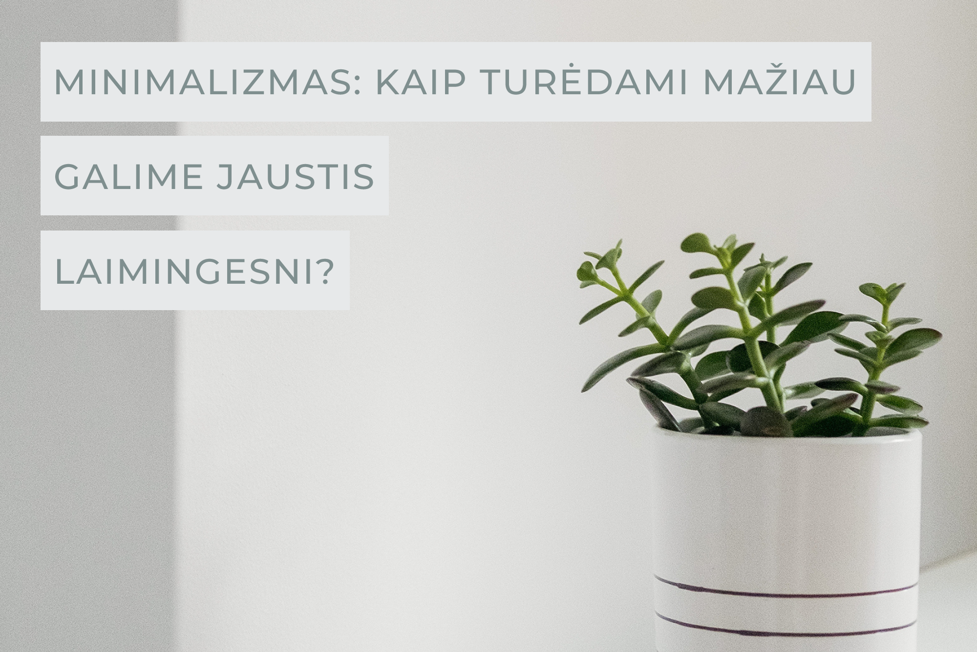 MINIMALIZMAS: KAIP TURĖDAMI MAŽIAU GALIME JAUSTIS LAIMINGESNI?