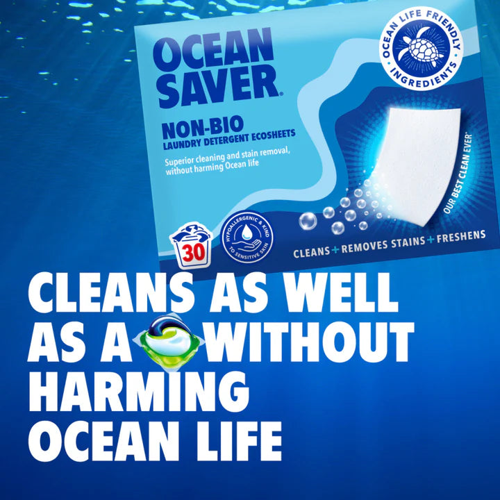 Skalbimo lapeliai OCEAN SAVER Non-Bio, 30vnt.
