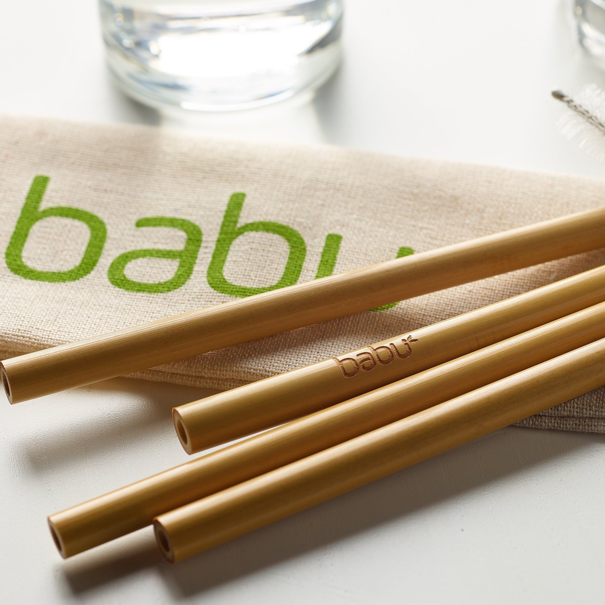 Bambukinių šiaudelių rinkinys BABU, 4 vnt. - Urban Earth Lovers | Zero Waste