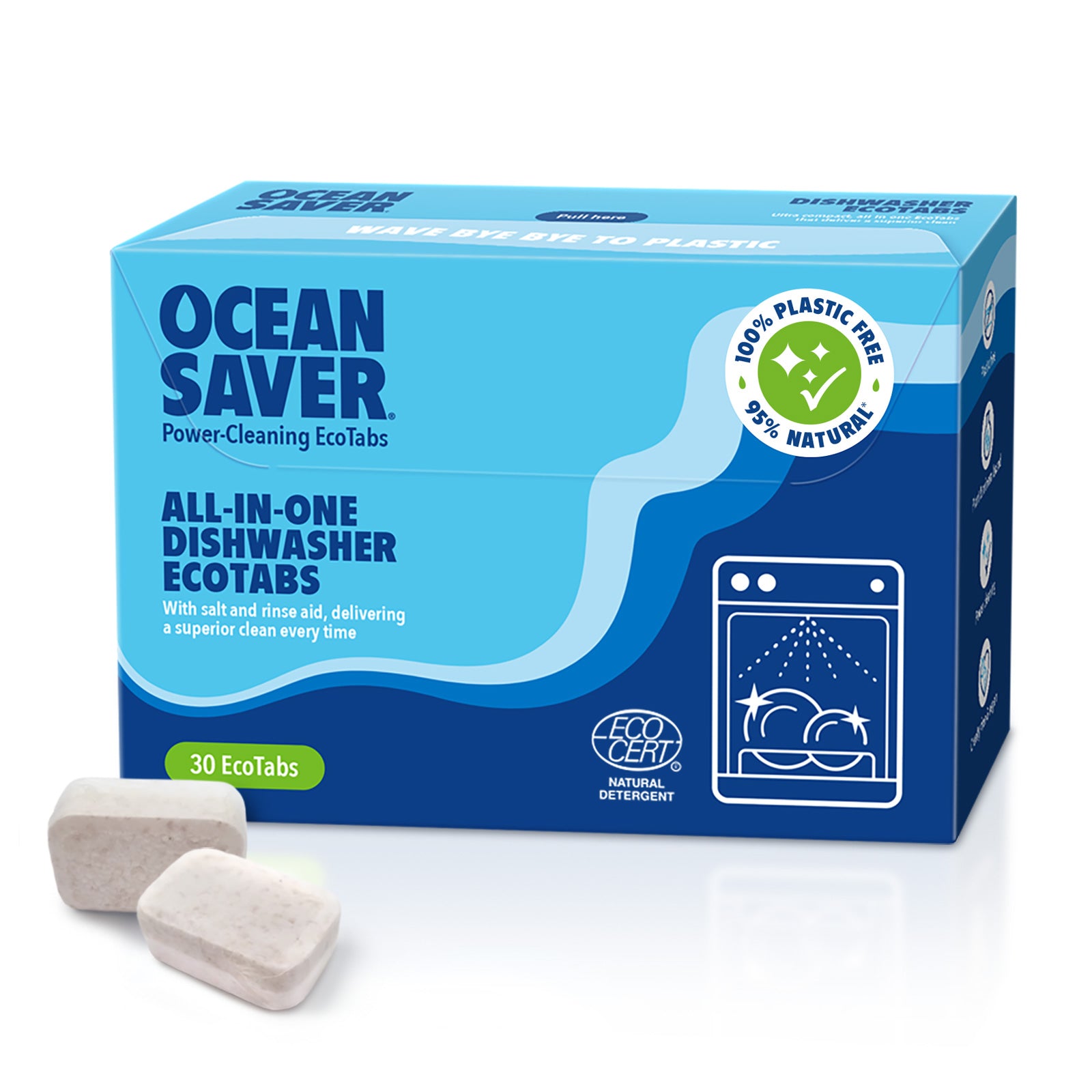 Ekoloģiskās trauku mazgājamās mašīnas tabletes OCEAN SAVER, 30 gab.