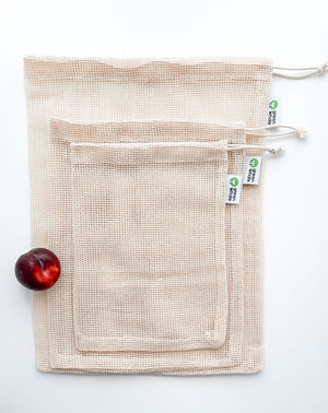 Puuvillased kotid puu- või köögiviljade jaoks 3tk. 2